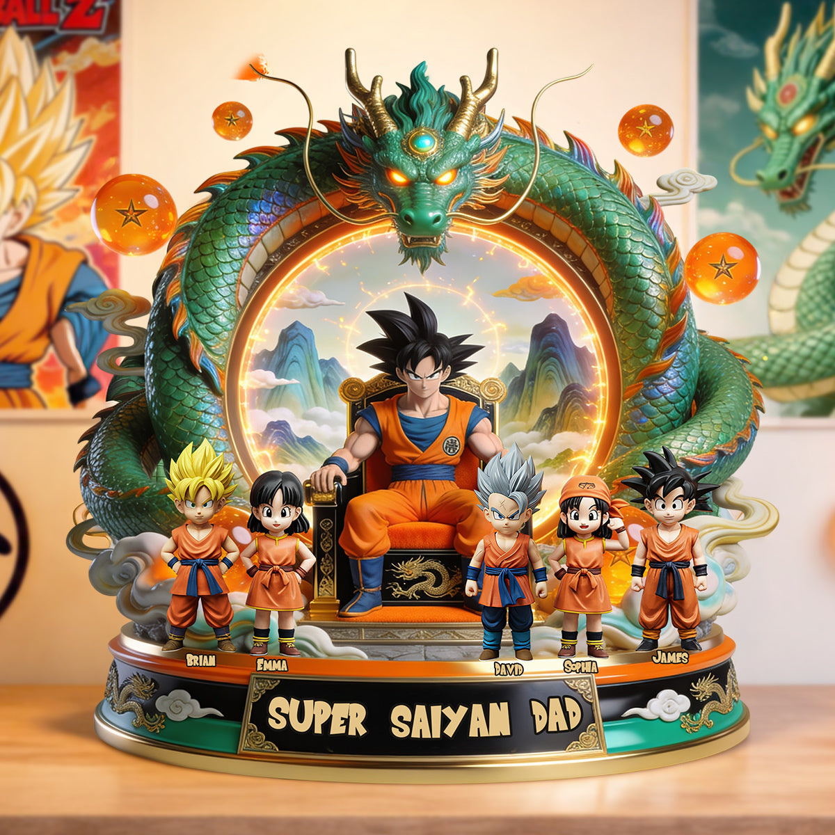 Strong Papa - Personalized Seven Balls Custom Shaped Acrylic Plaque