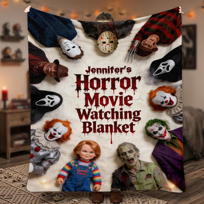 Horror Movie Watching Blanket - Personalized Horror Character Blanket