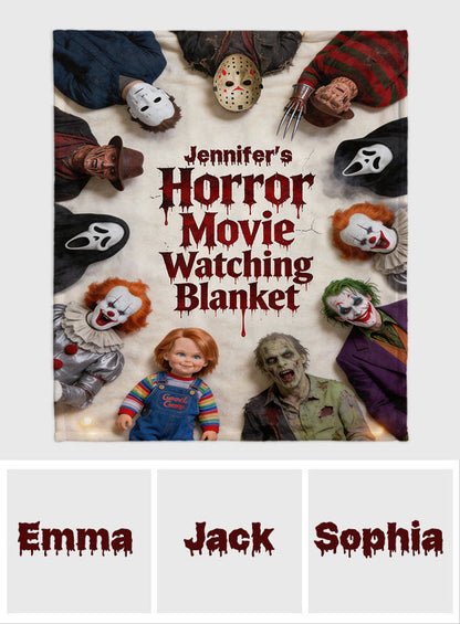 Horror Movie Watching Blanket - Personalized Horror Character Blanket