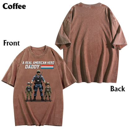 Dad You're My Hero - Personalized Father Wash T-Shirt