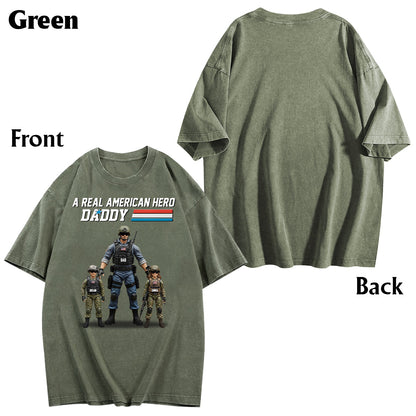 Dad You're My Hero - Personalized Father Wash T-Shirt