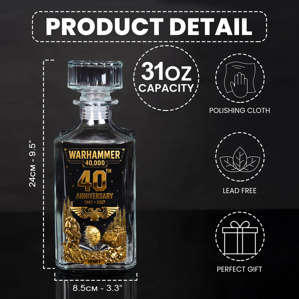 The Grimdark Millennium – 40th Anniversary - Personalized Endless War Whiskey Decanter Set