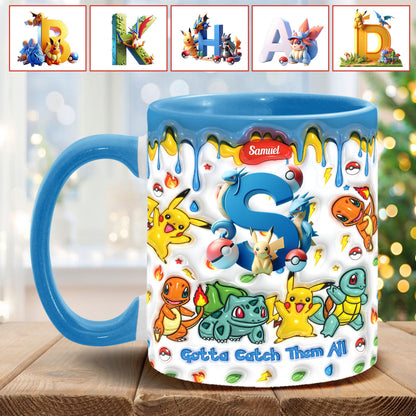 Gotta Catch Them All - Personalized Monster Trainer Accent Mug