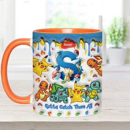 Gotta Catch Them All - Personalized Monster Trainer Accent Mug