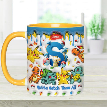 Gotta Catch Them All - Personalized Monster Trainer Accent Mug
