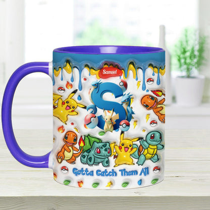 Gotta Catch Them All - Personalized Monster Trainer Accent Mug