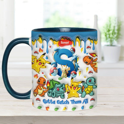 Gotta Catch Them All - Personalized Monster Trainer Accent Mug