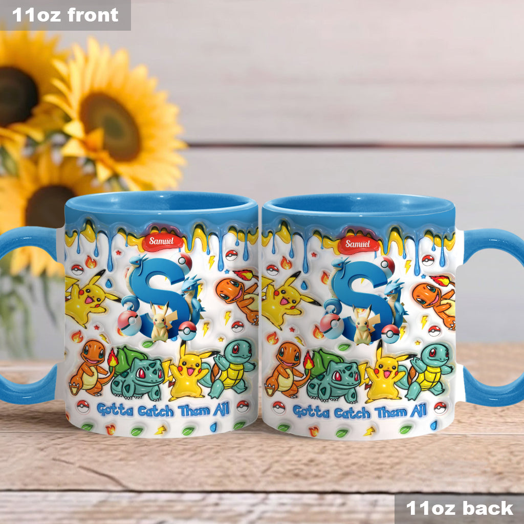 Gotta Catch Them All - Personalized Monster Trainer Accent Mug