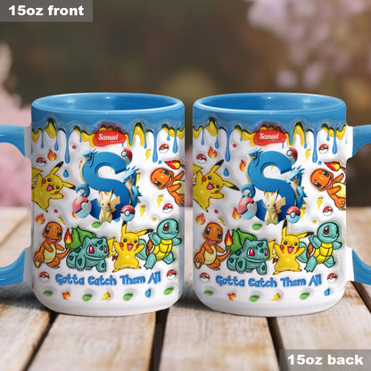 Gotta Catch Them All - Personalized Monster Trainer Accent Mug