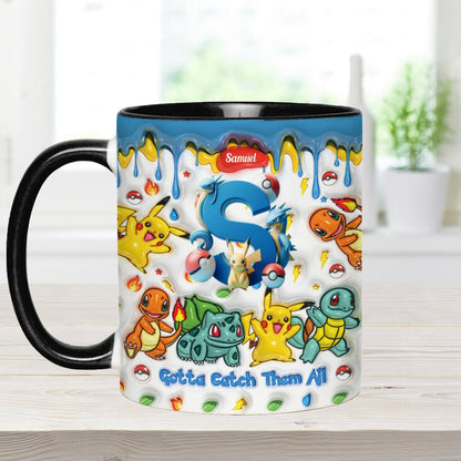 Gotta Catch Them All - Personalized Monster Trainer Accent Mug