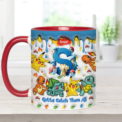Gotta Catch Them All - Personalized Monster Trainer Accent Mug