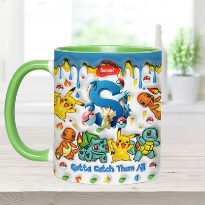 Gotta Catch Them All - Personalized Monster Trainer Accent Mug