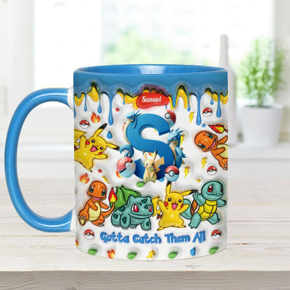 Gotta Catch Them All - Personalized Monster Trainer Accent Mug
