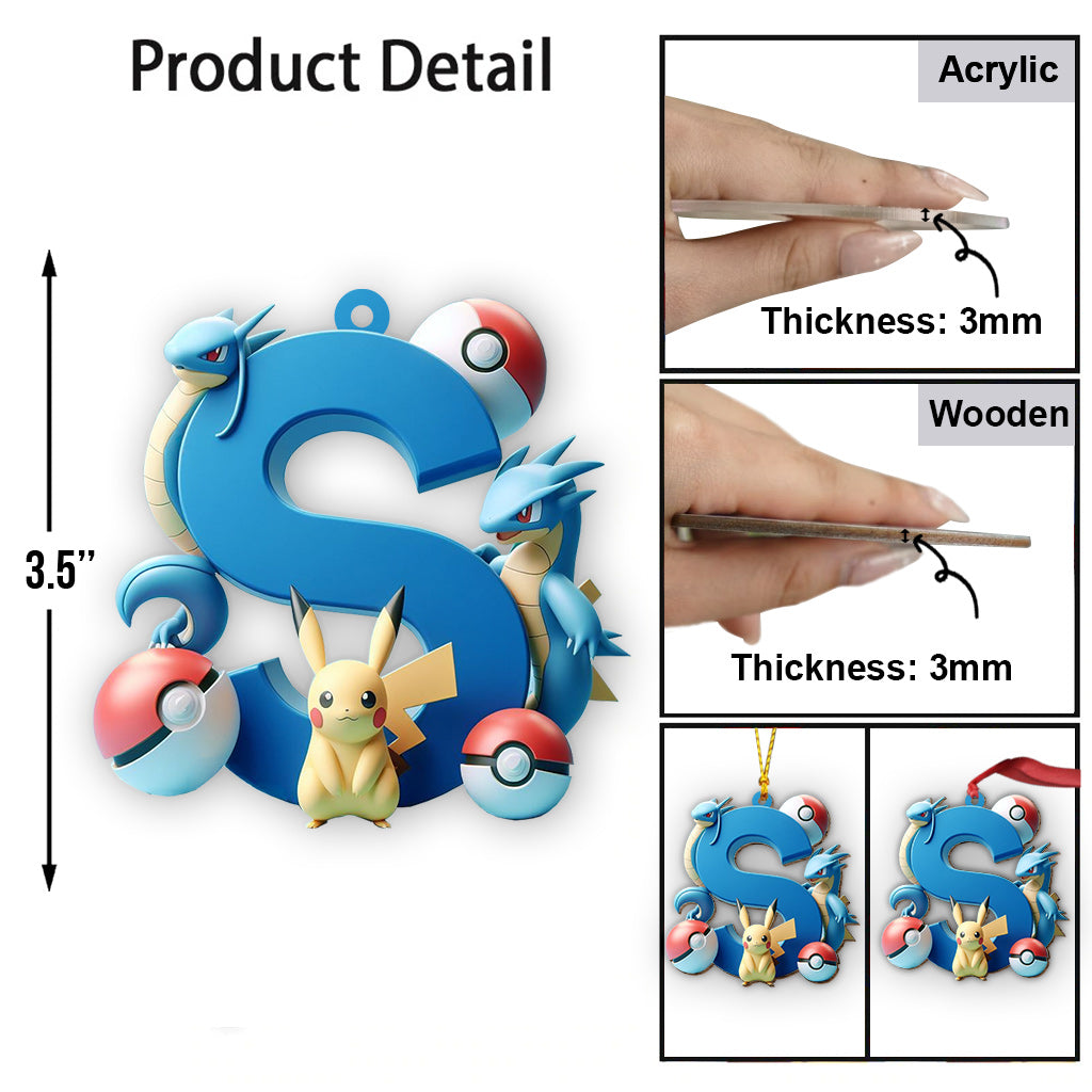 Cute Monster Letter - Personalized Monster Trainer Ornament