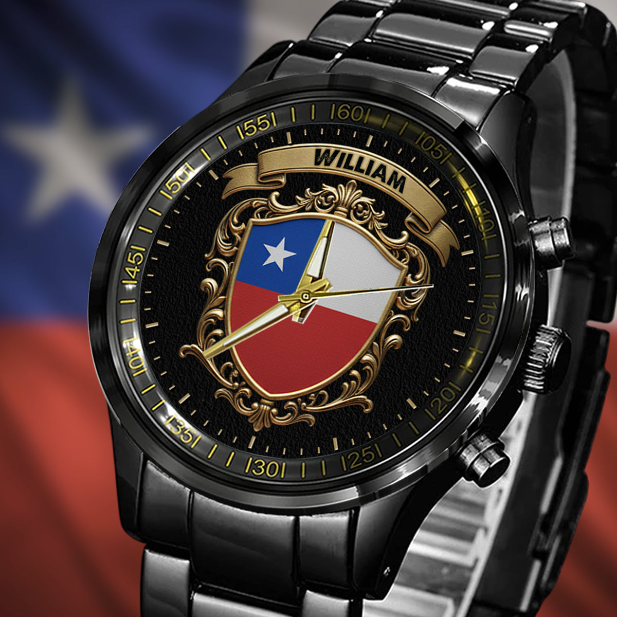 Flag of Chile - Personalized Expats Hand Watch