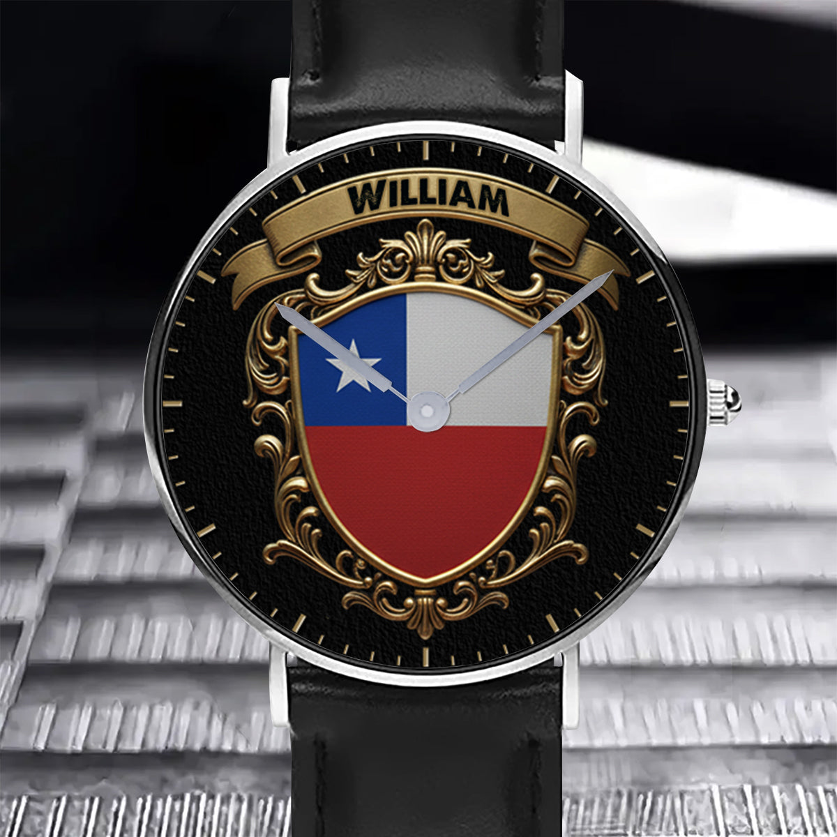 Flag of Chile - Personalized Expats Hand Watch