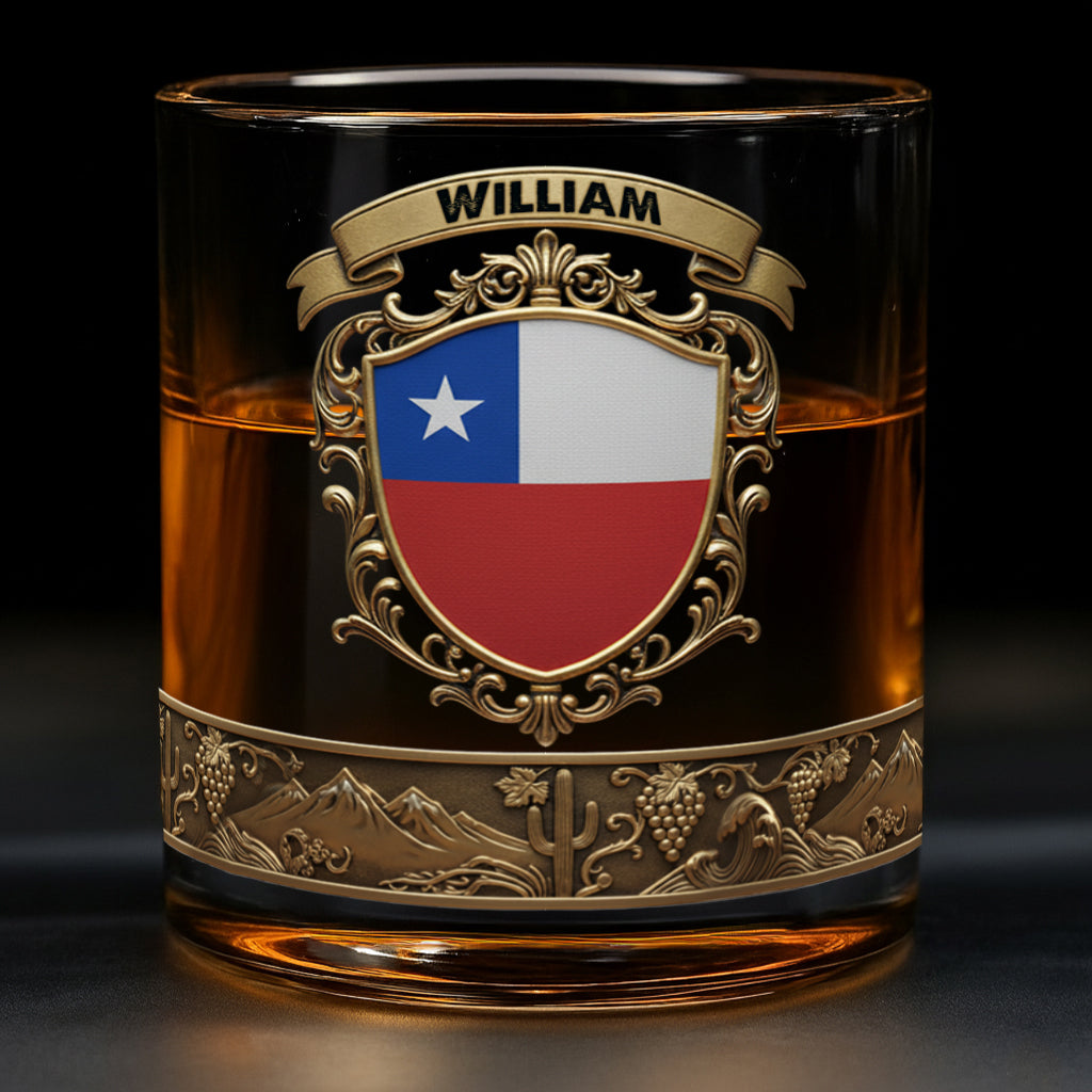 Flag of Chile - Personalized Expats Whiskey Glass