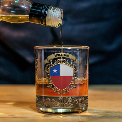 Flag of Chile - Personalized Expats Whiskey Glass