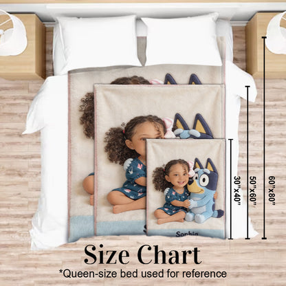 Cute Friend - Personalized Blue Dog Blanket