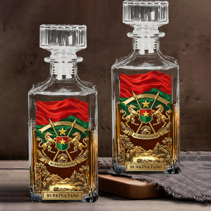 Proud Burkina Faso - Personalized Expats Whiskey Decanter Set