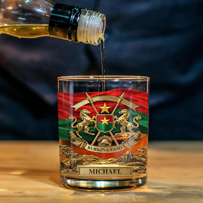 Proud Burkina Faso - Personalized Expats Whiskey Decanter Set
