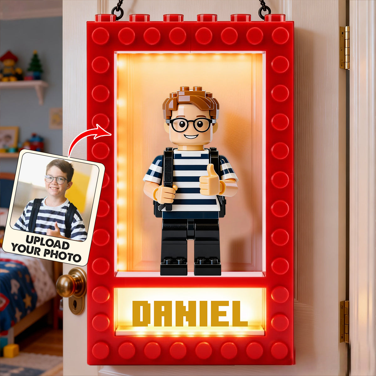 Brick Doorsign - Personalized Kid LED Light Acrylic Sign