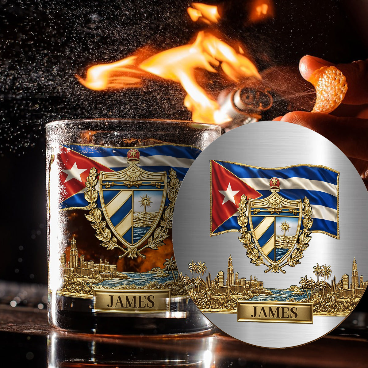 Proud Cuba - Personalized Expats Whiskey Decanter Set