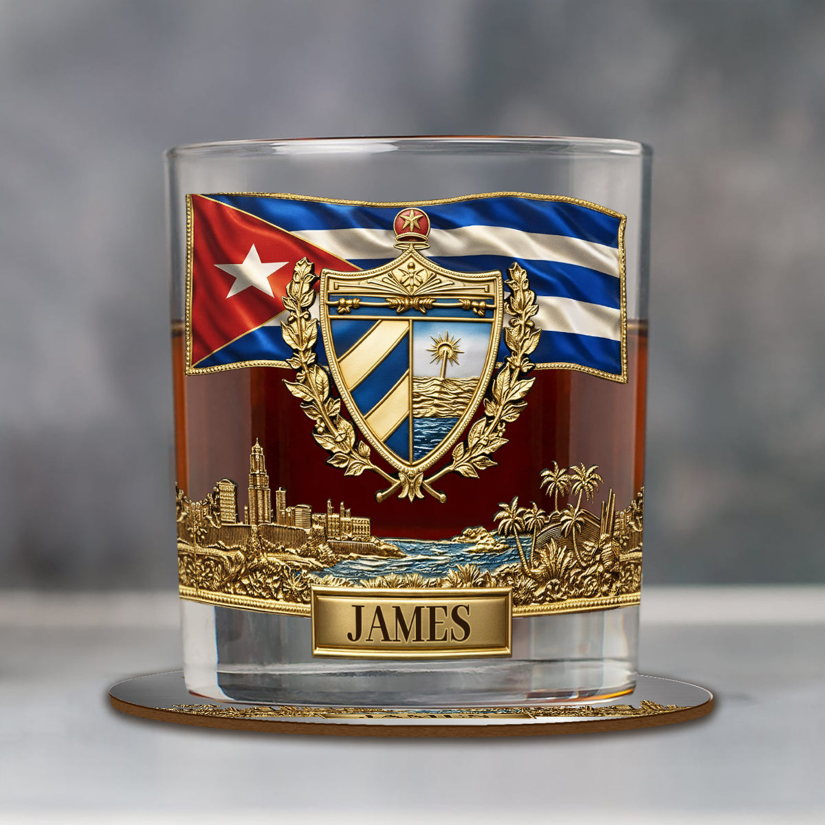 Proud Cuba - Personalized Expats Whiskey Decanter Set