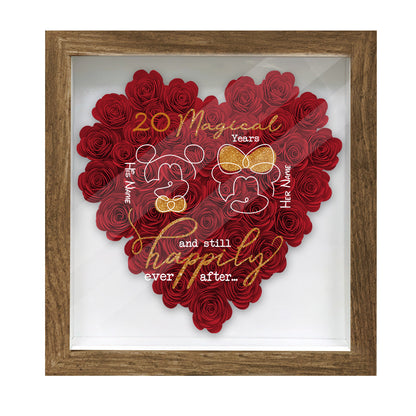 Years Of Magic - Personalized Mouse Flower Shadow Box