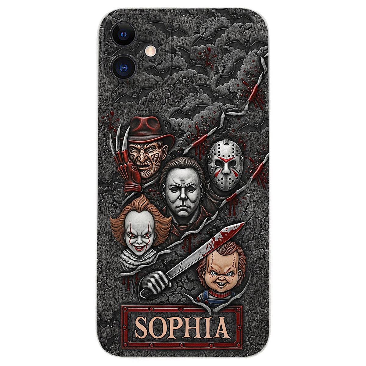 Scary Characters - Personalized Leather Phone Case