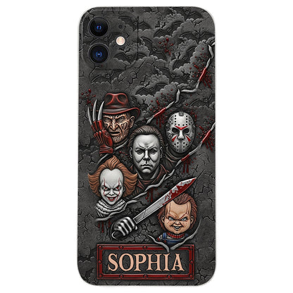 Scary Characters - Personalized Leather Phone Case