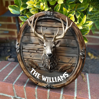 Love Hunting - Personalized Hunting Round Wood Sign