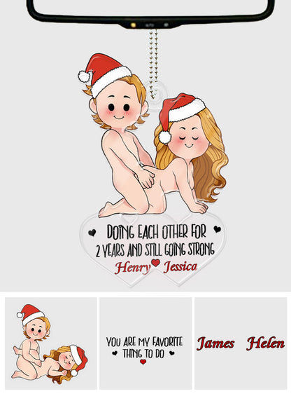 Doing Each Other - Personalized Couple Custom Shaped Car Ornament
