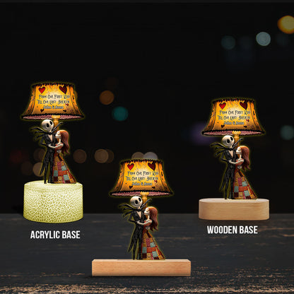 From Our First Kiss Till Our Last Breath - Personalized Nightmare Shaped Plaque Light Base