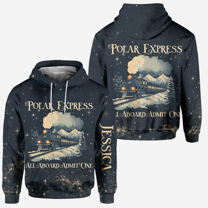 All Abroad Admit One - Personalized Christmas Movie Hoodie and Leggings