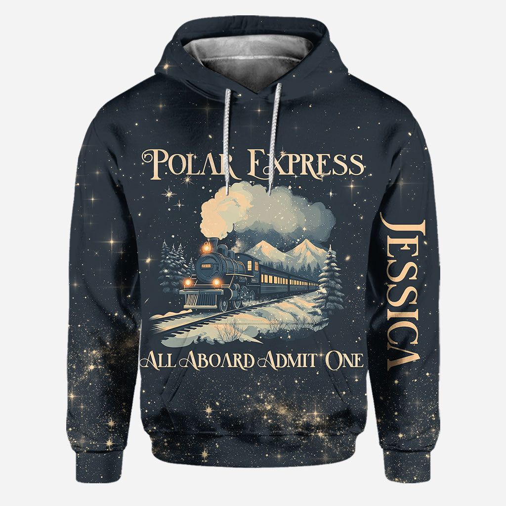 All Abroad Admit One - Personalized Christmas Movie Hoodie and Leggings