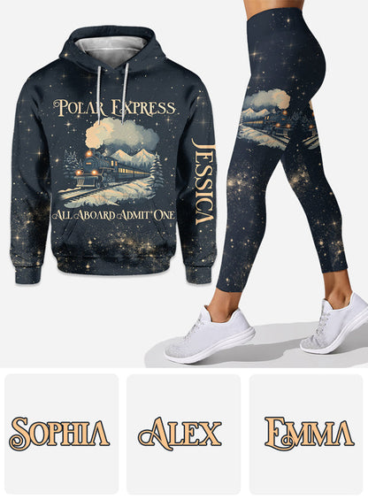 All Abroad Admit One - Personalized Christmas Movie Hoodie and Leggings
