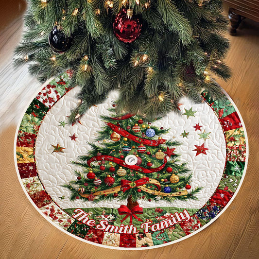 Merry Christmas - Personalized Family Tree Skirt