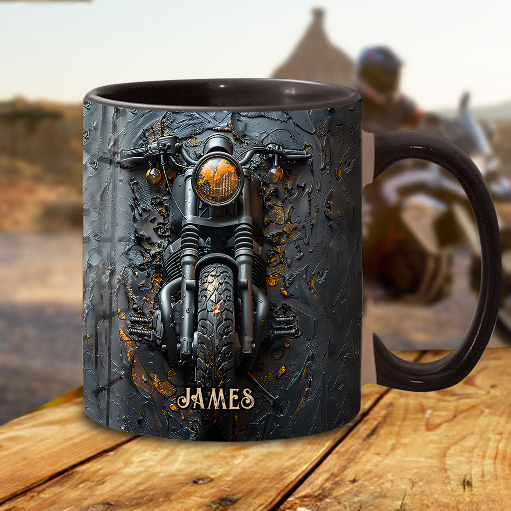 Never Underestimate An Old Man With A Motorcycle - Personalized Biker Accent Mug