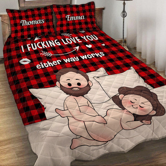 I Love You - Personalized Couple Quilt Set