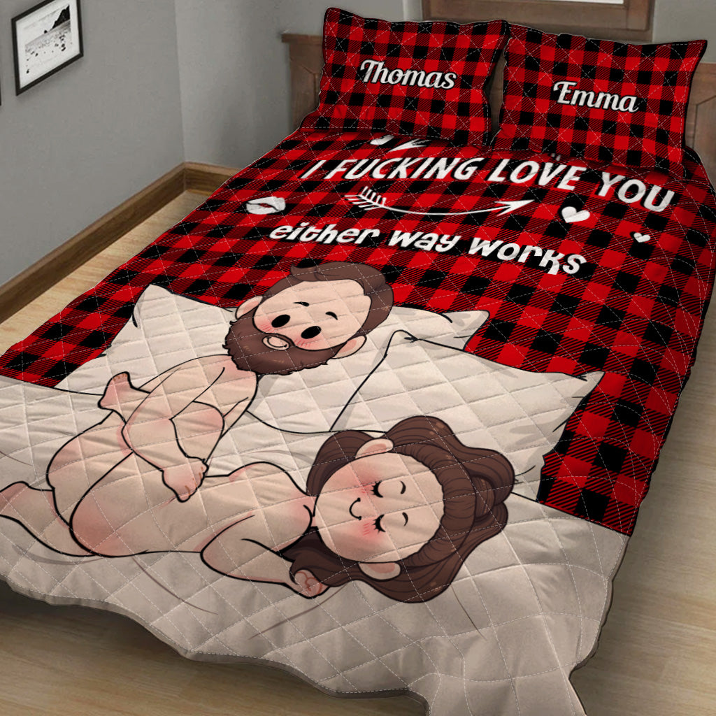 I Love You - Personalized Couple Quilt Set