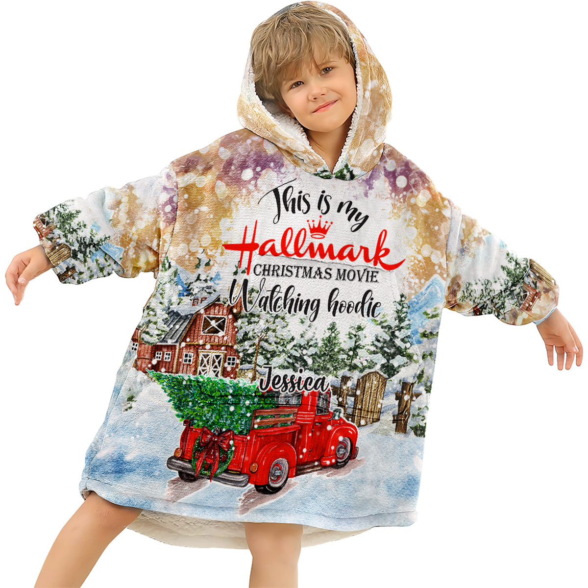 Christmas Movie Watching Film Blanket Hoodie