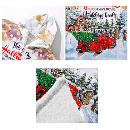 Christmas Movie Watching Film Blanket Hoodie