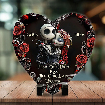 Till Death Do Us Part - Personalized Nightmare Heart Shaped Stone