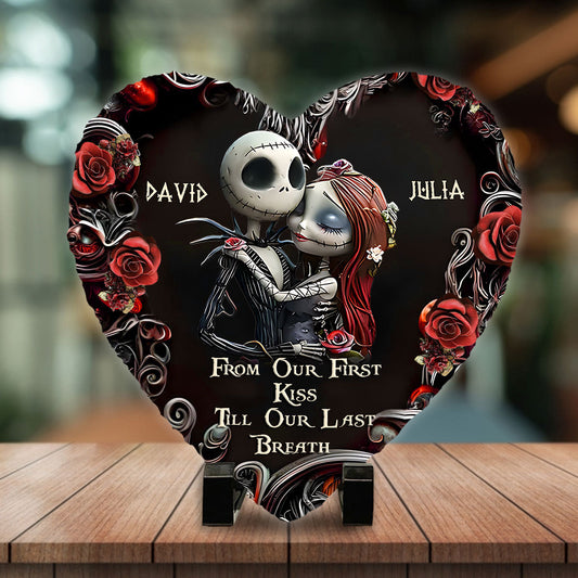 Till Death Do Us Part - Personalized Nightmare Heart Shaped Stone