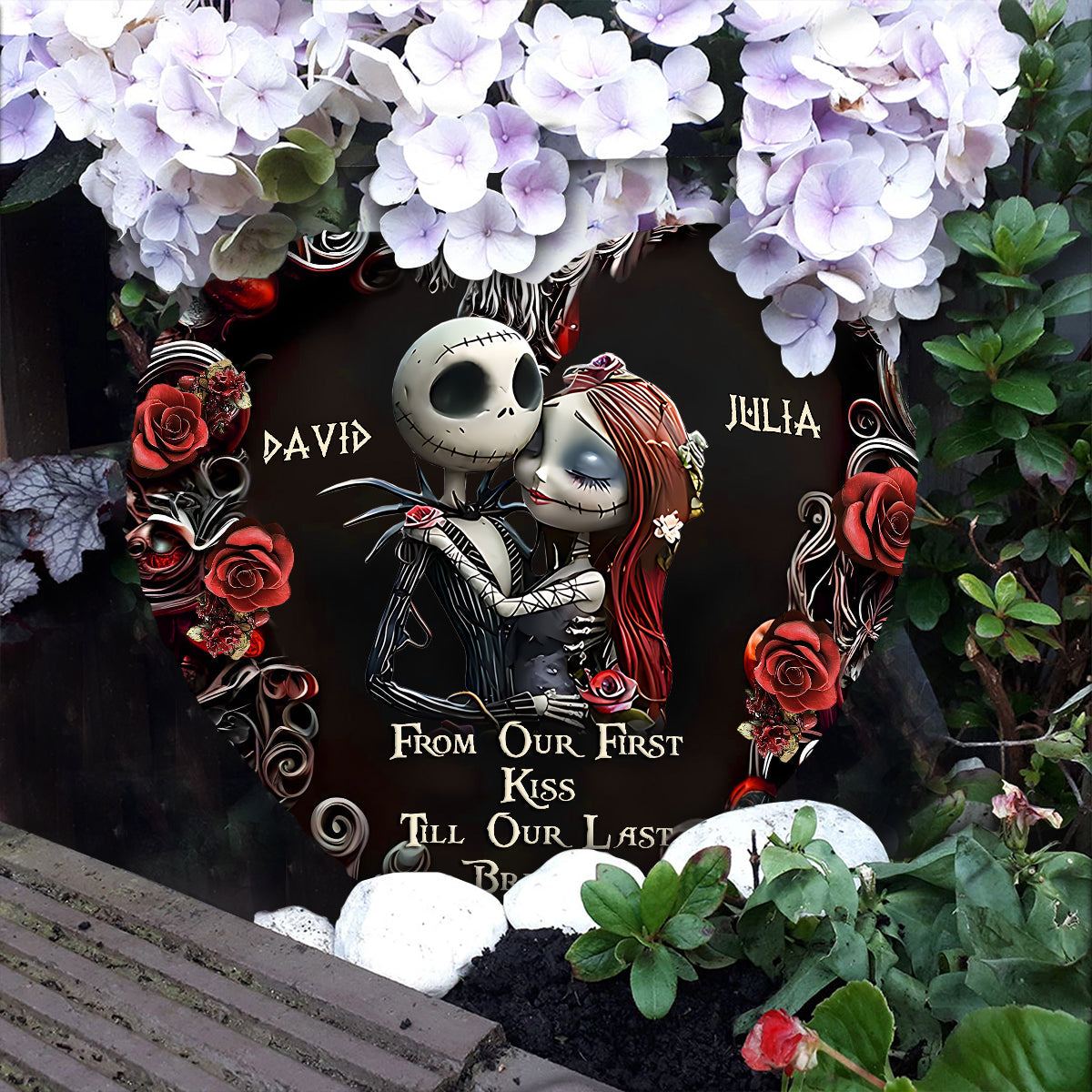 Till Death Do Us Part - Personalized Nightmare Heart Shaped Stone