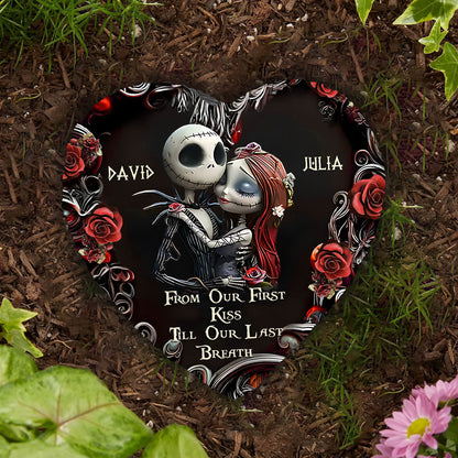 Till Death Do Us Part - Personalized Nightmare Heart Shaped Stone