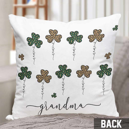 Mom Grandma St. Patrick's Day Irish Shamrock - Personalized Throw Pillow