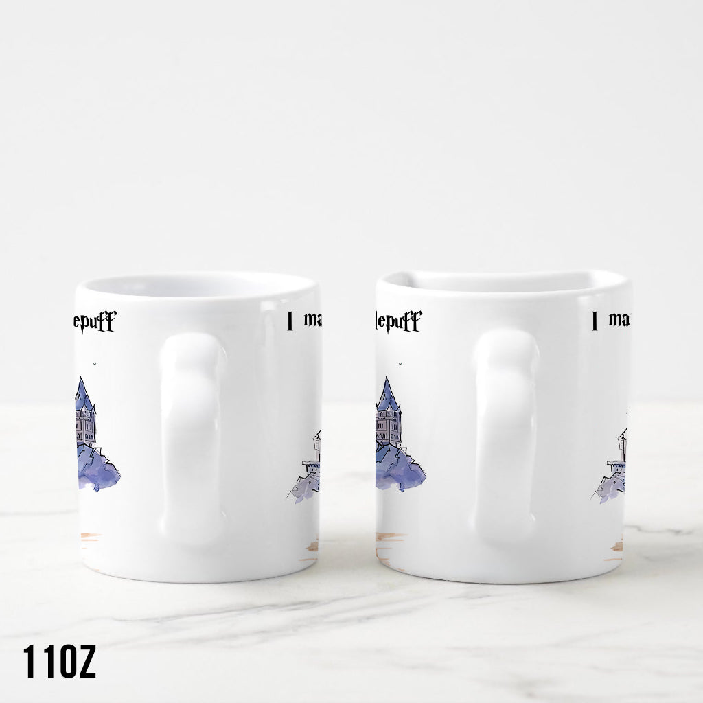 I married a Hufflepuff - Personalized Couple Matching Heart Handle Mug