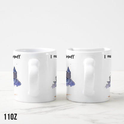 I married a Hufflepuff - Personalized Couple Matching Heart Handle Mug